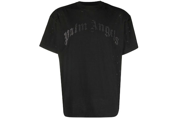 Palm Angels Logo Brillante Camiseta Clásica Negro
