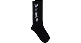 Palm Angels Gothic Intarsia Logo Socks Black/White (SS22)