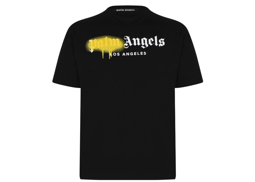 Palm Angels Sprayed logo-print hoodie - Black