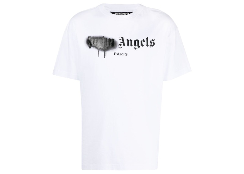 Palm Angels Paris Sprayed Logo T-shirt White Men's - SS21 - US