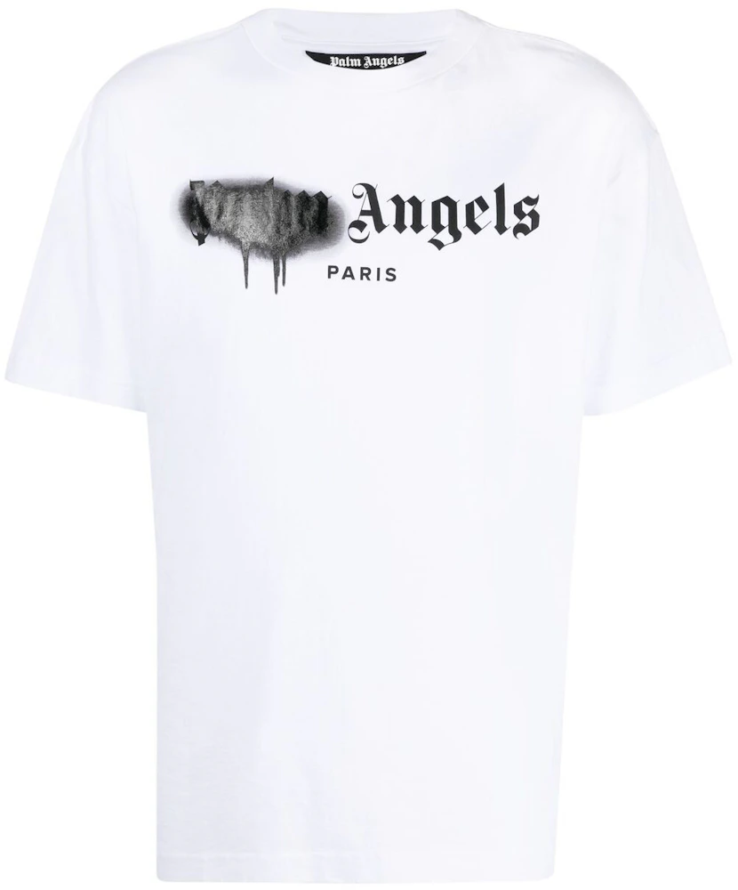 PALM ANGELS - LA Sprayed Logo Tee Black Yellow