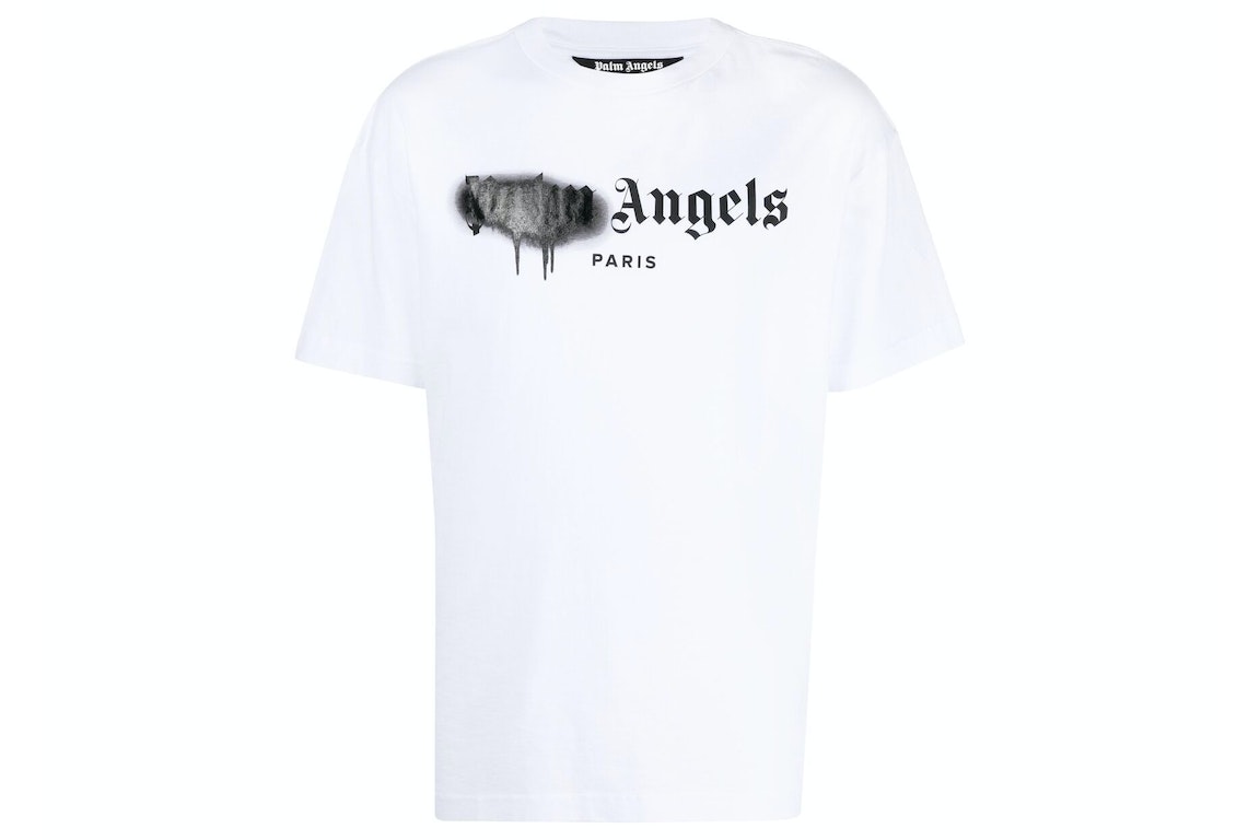 Pre-owned Palm Angels Paris Sprayed Logo T-shirt White
