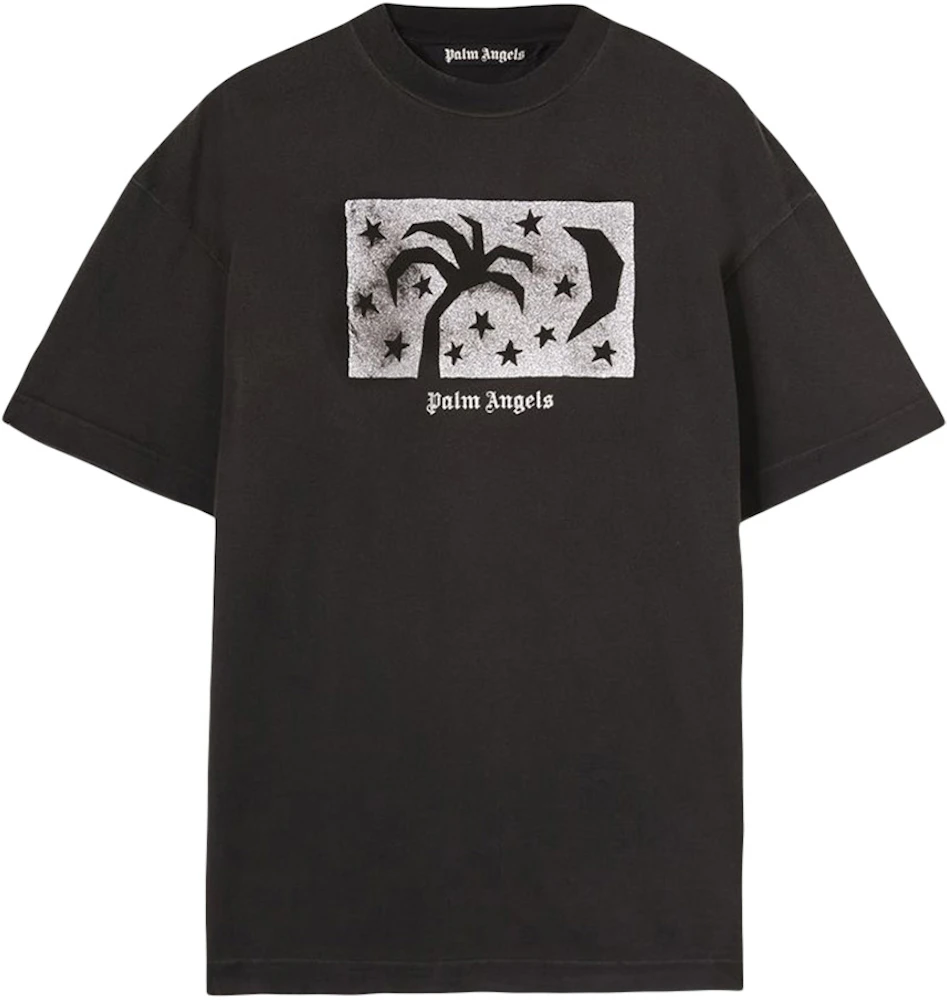 Palm Angels Graphic-Print Crew-Neck T-Shirt Black/Silver Men's - FW22 - US