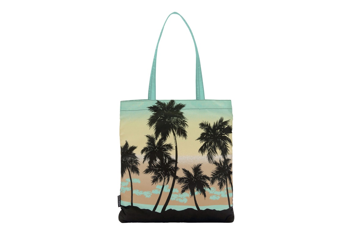 Pre-owned Palm Angels Green Sunset Shopping Bag Turquoise/black