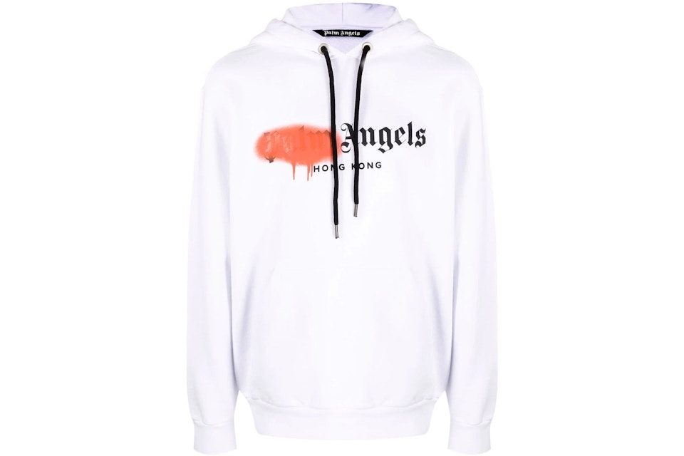 Palm Angels Hong Kong Sprayed Logo Sweatshirt White Ss21 Palm Angels Hong Kong Sprayed Logo Sweatshirt White Ss21