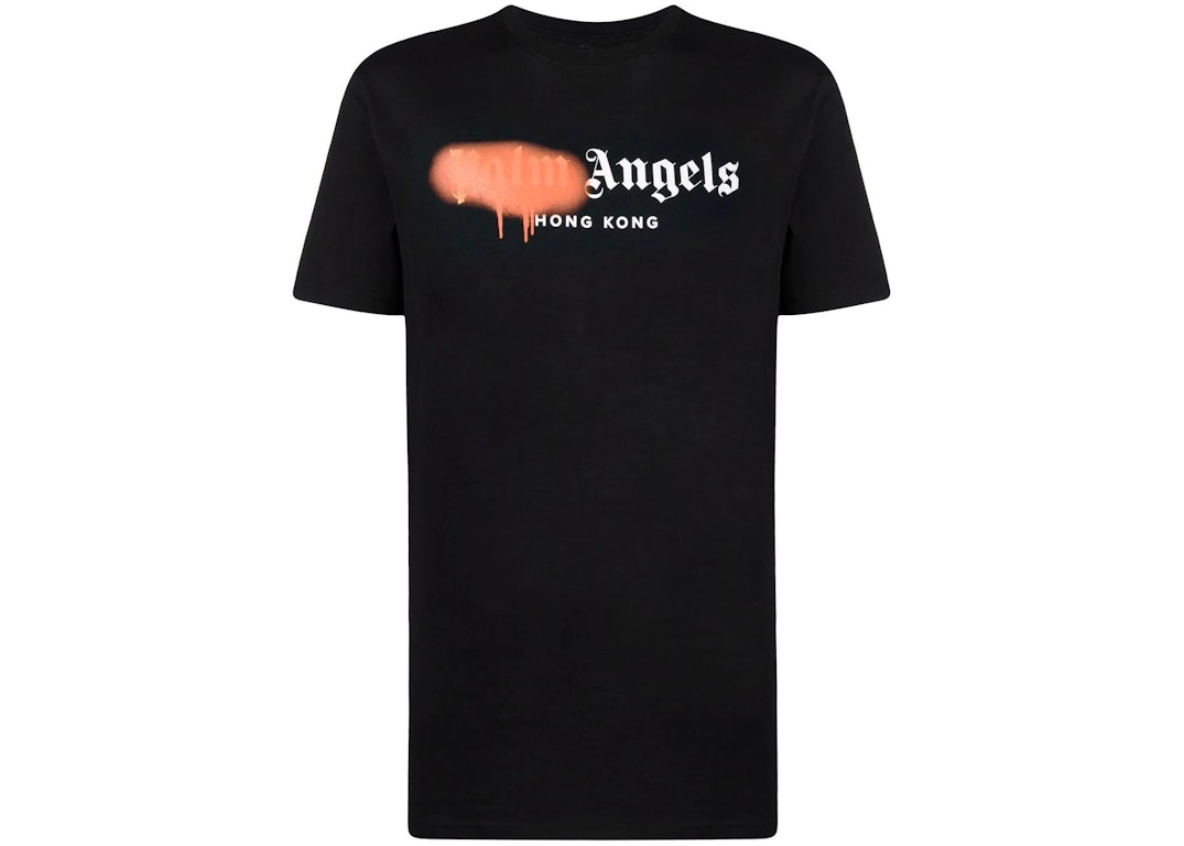 Pre-owned Palm Angels Hong Kong Sprayed Logo T-shirt Black