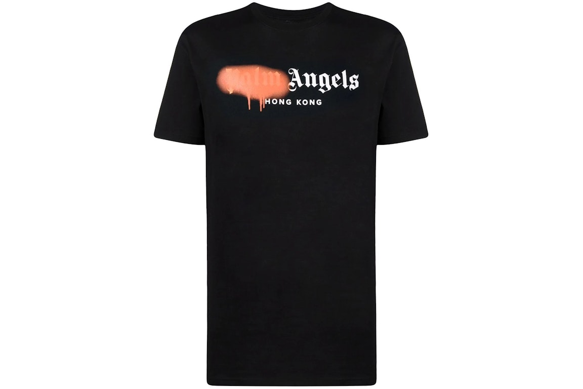 Pre-owned Palm Angels Hong Kong Sprayed Logo T-shirt Black