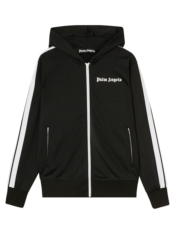 Pre-owned Palm Angels Hooded Track Jacket Black/white
