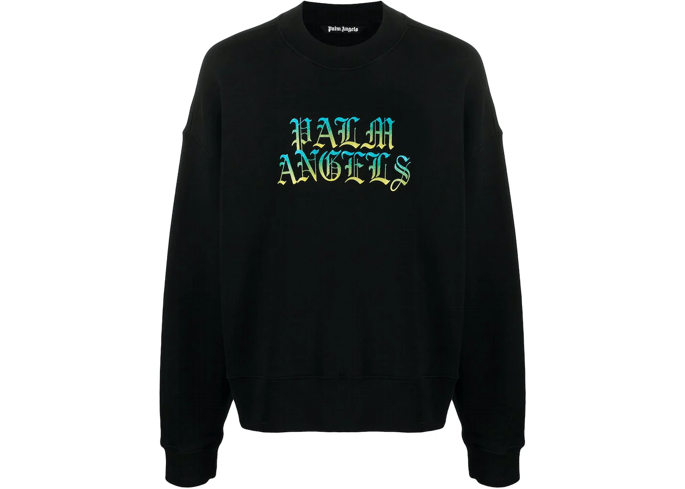 Palm Angels Hue Gothic Logo Crewneck Sweatshirt Black Men's - SS21 - US