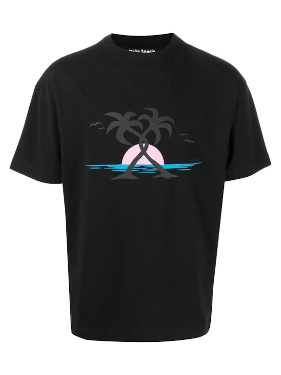 Pre-owned Palm Angels Hugging Palms Print T-shirt Black/multi