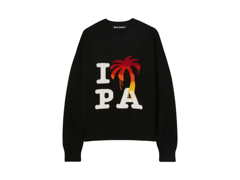 Palm Angels I Love PA crew-neck Sweatshirt | Black | FARFETCH BN