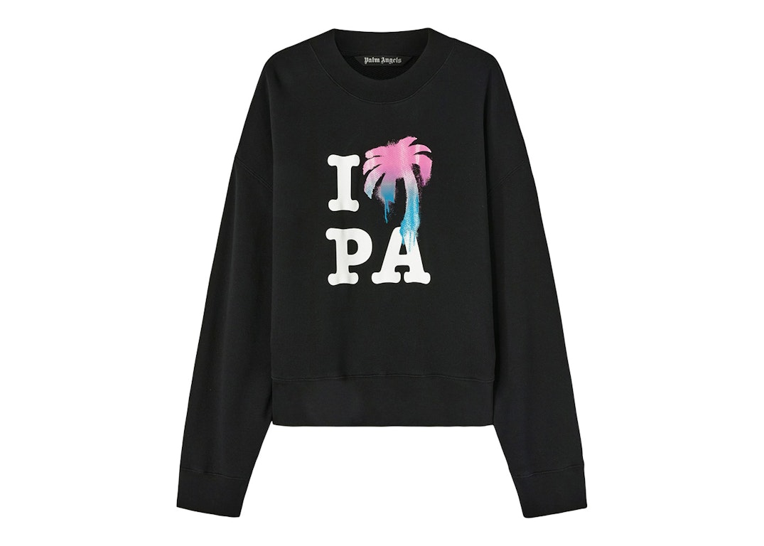 Pre-owned Palm Angels I Love Pa Sweatshirt Black/multi