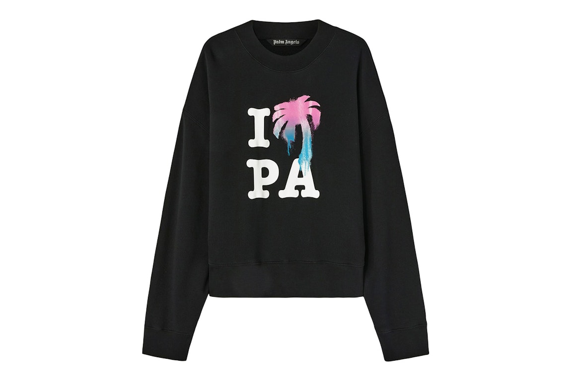 Pre-owned Palm Angels I Love Pa Sweatshirt Black/multi