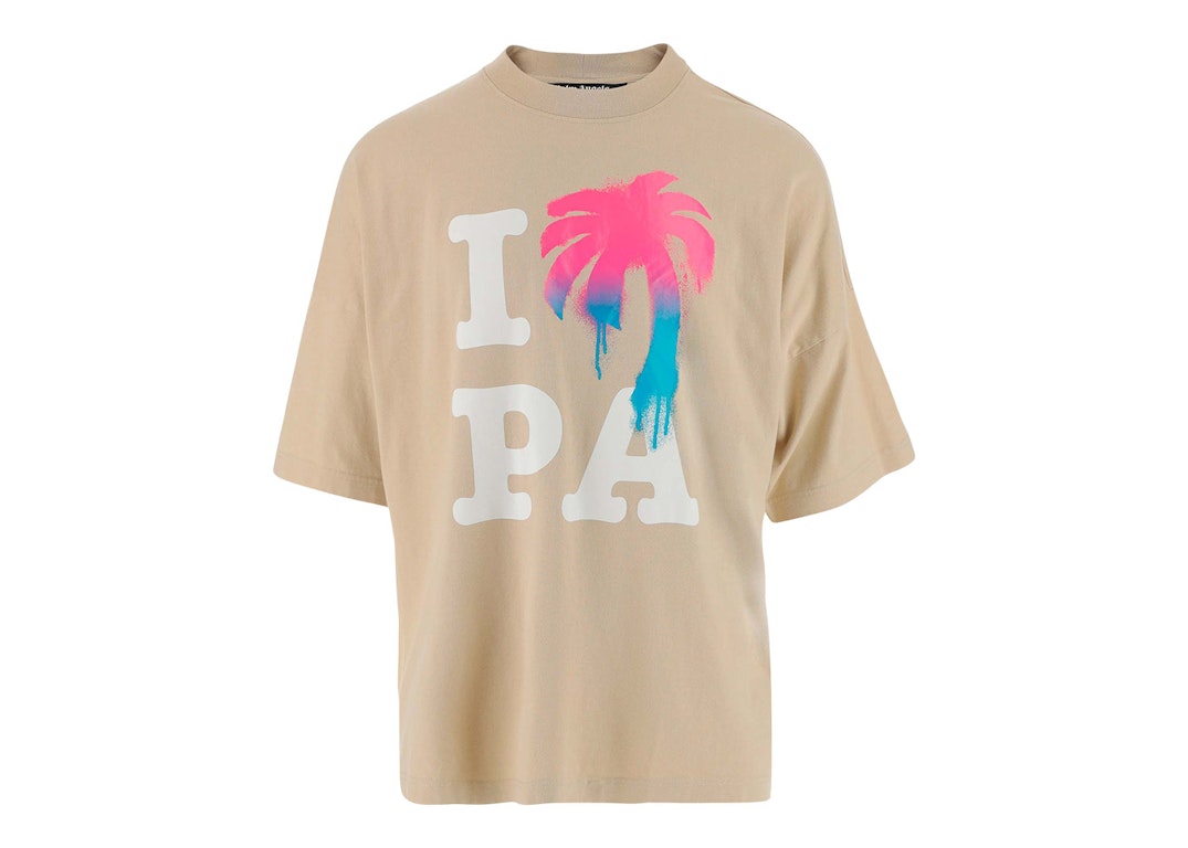 Pre-owned Palm Angels I Love Pa T-shirt Beige/multi