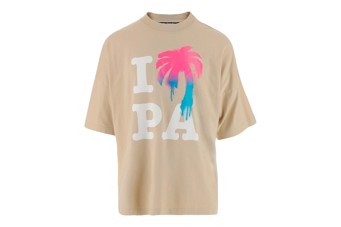 Pre-owned Palm Angels I Love Pa T-shirt Beige/multi