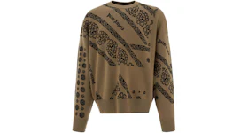 Palm Angels Jacquard Bandana Wool Sweater Beige