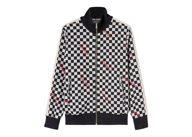 Palm Angels Damier Puffed Hooded Jacket Black/Red