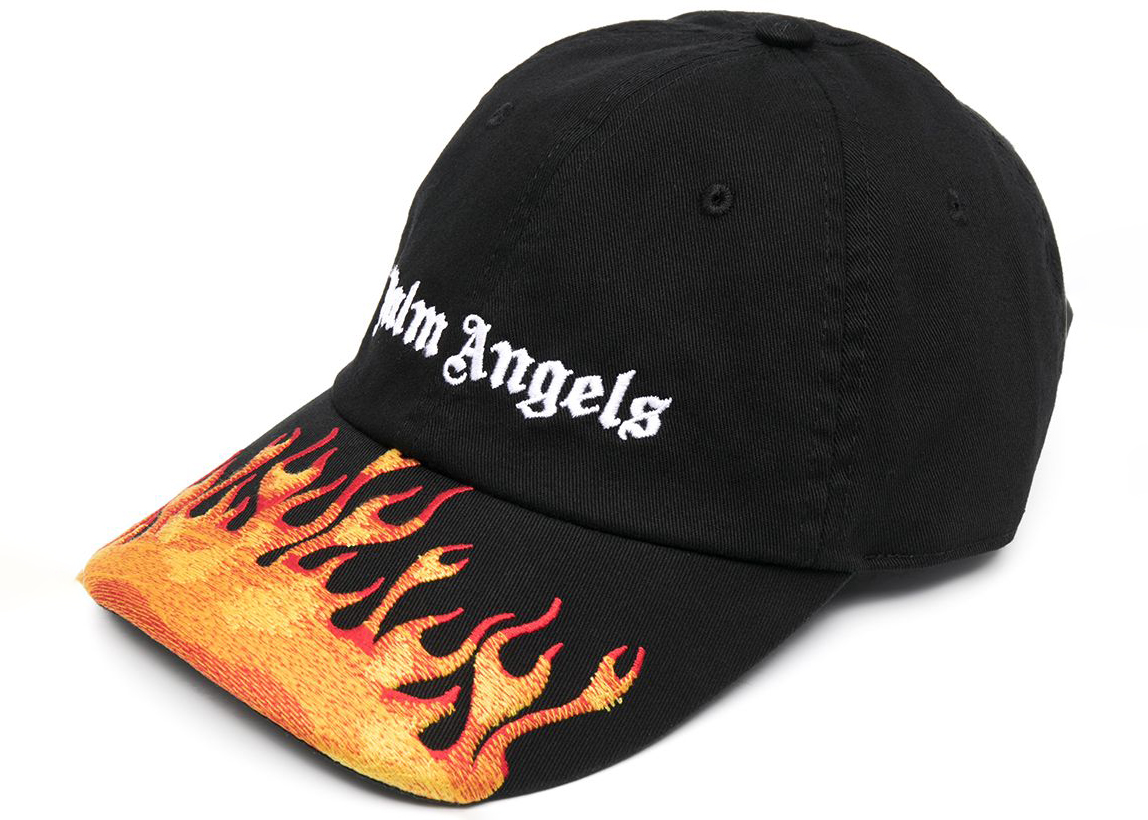 Palm Angels Jacquard Flames Logo Cap Black - SS21