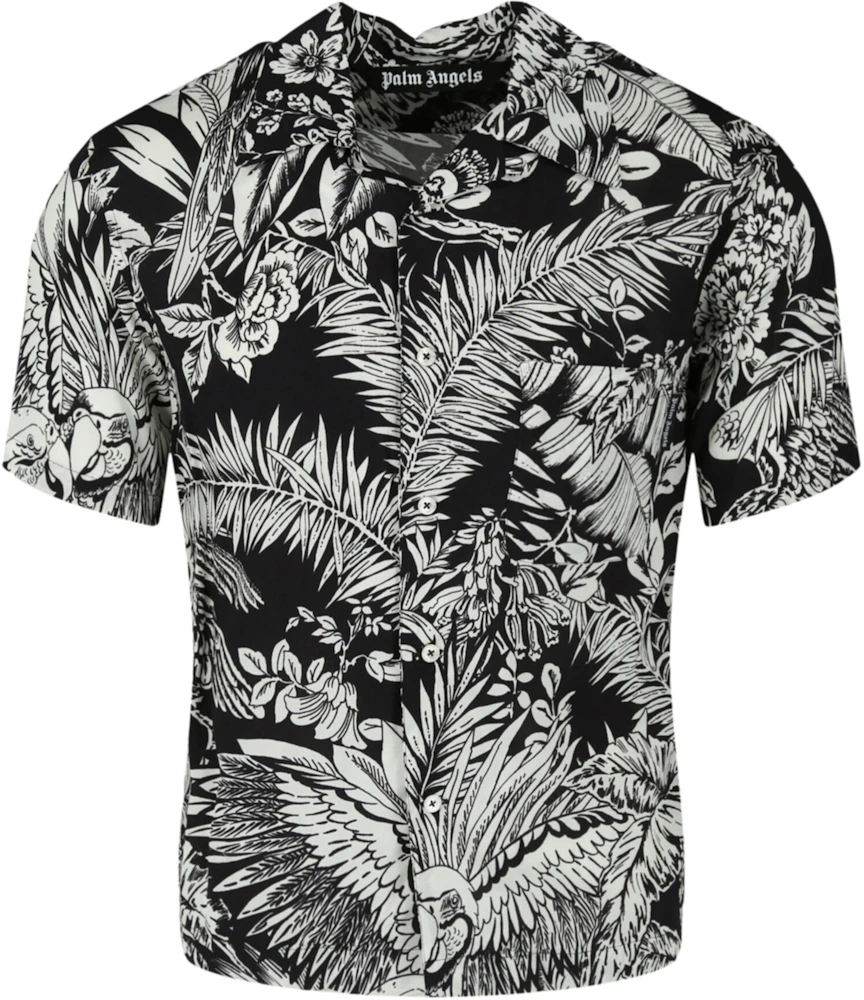 Palm Angels Jungle Palms Bowling Shirt Black/White - US