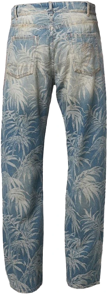 Palm Angels Jungle Straight Fit Jeans Blue Men's - FW22 - US