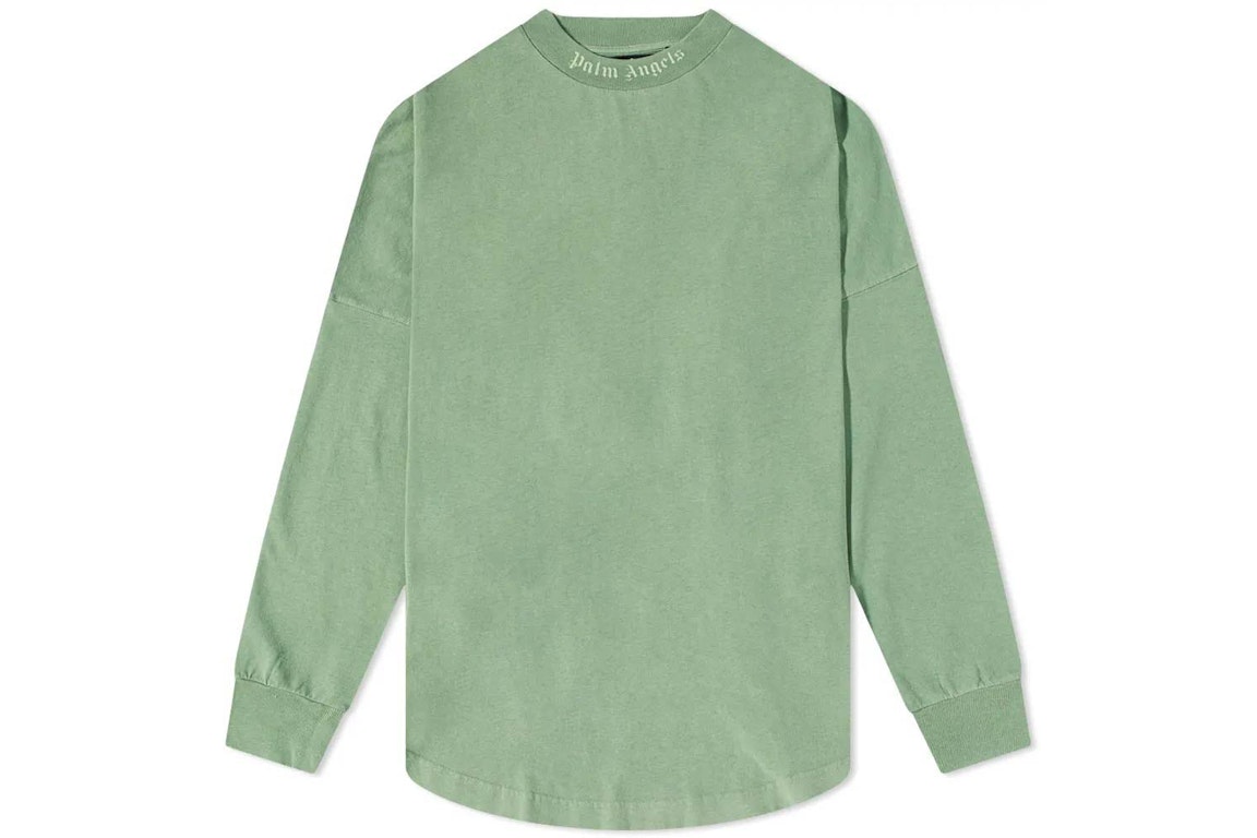 Pre-owned Palm Angels L/s Garment Dyed Logo T-shirt Green