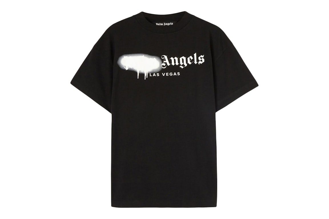 Pre-owned Palm Angels Las Vegas Sprayed T-shirt Black/white