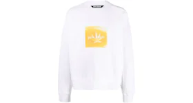 Palm Angels Leaf Print Logo Sweatshirt White/Yellow