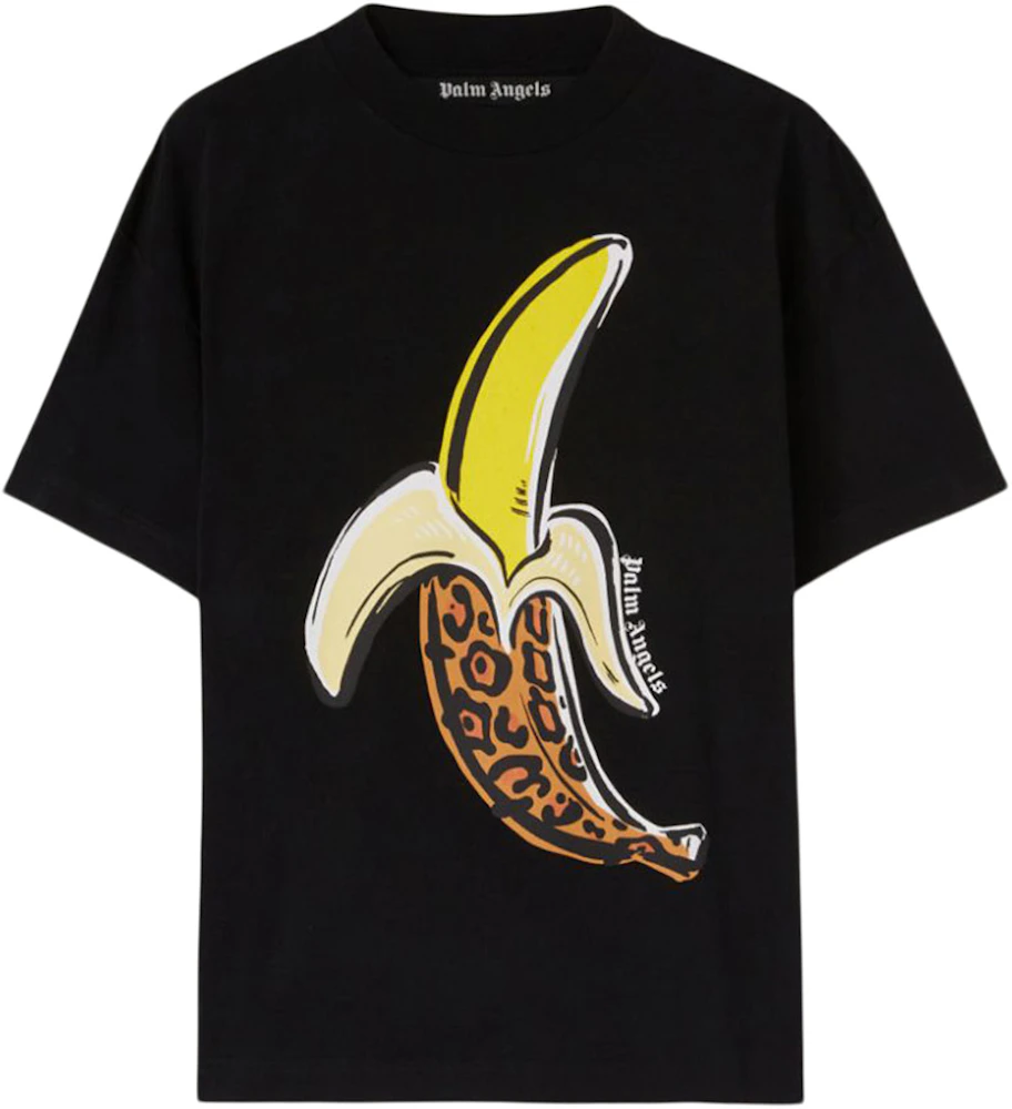 Palm Angels Leopard Banana Classic T-Shirt Black/Yellow Men's - FW22 - US