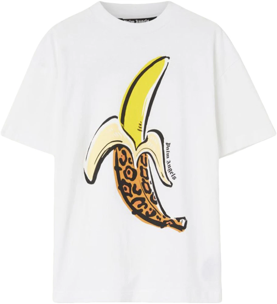 Palm Angels Leopard Banana Classic T-Shirt White/Yellow Men's - FW22 - US