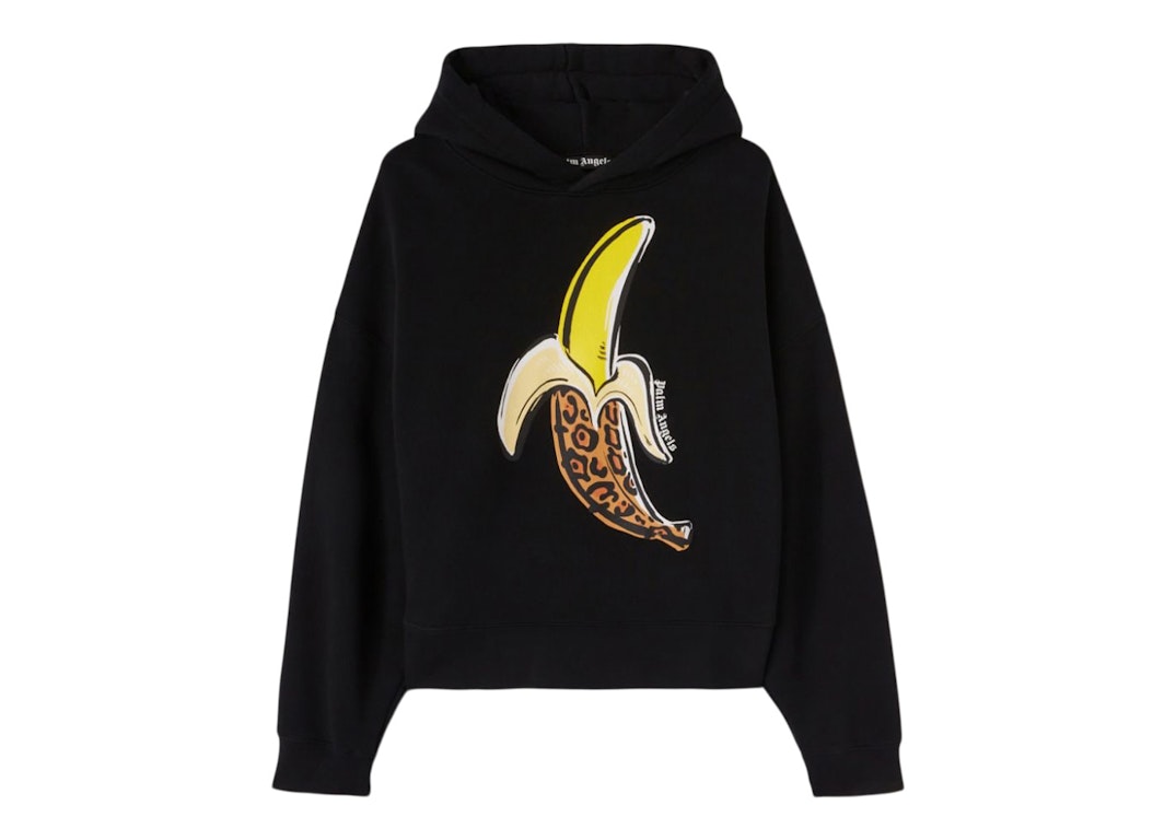 Pre-owned Palm Angels Leopard Banana Hoodie Black/yellow