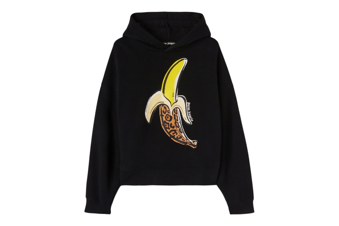 Pre-owned Palm Angels Leopard Banana Hoodie Black/yellow