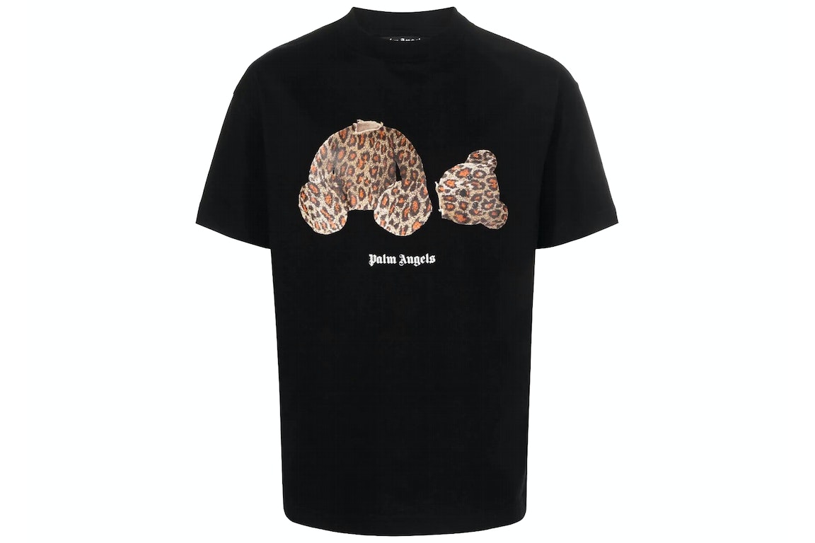 Pre-owned Palm Angels Leopard Bear Classic T-shirt Black/multicolor