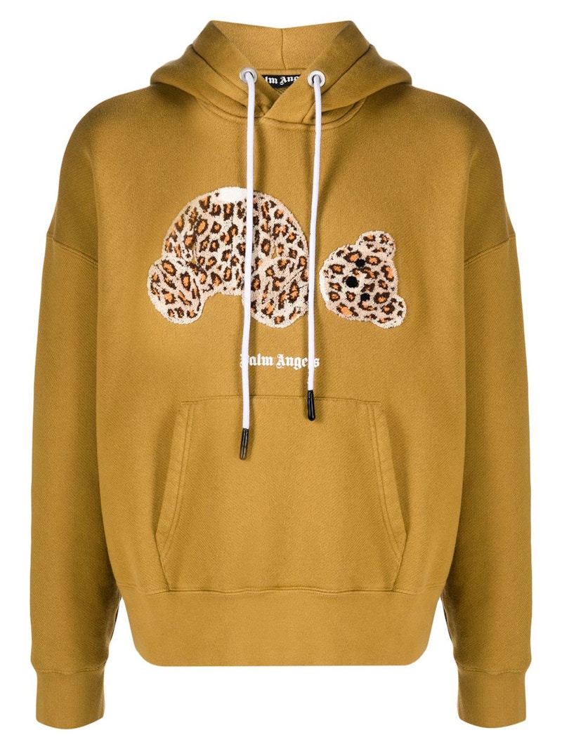 Palm Angels Leopard Bear Hoodie Tan Brown Men s SS22 US