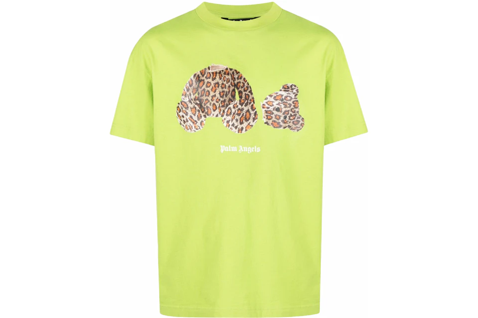 Palm Angels Leopard Bear T-Shirt Lime Green/Brown