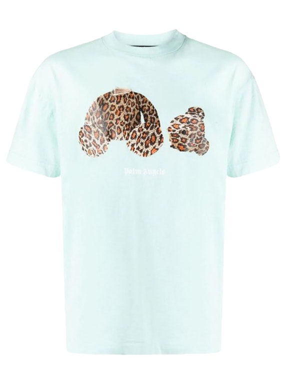 Pre-owned Palm Angels Leopard Bear T-shirt Seafoam/brown