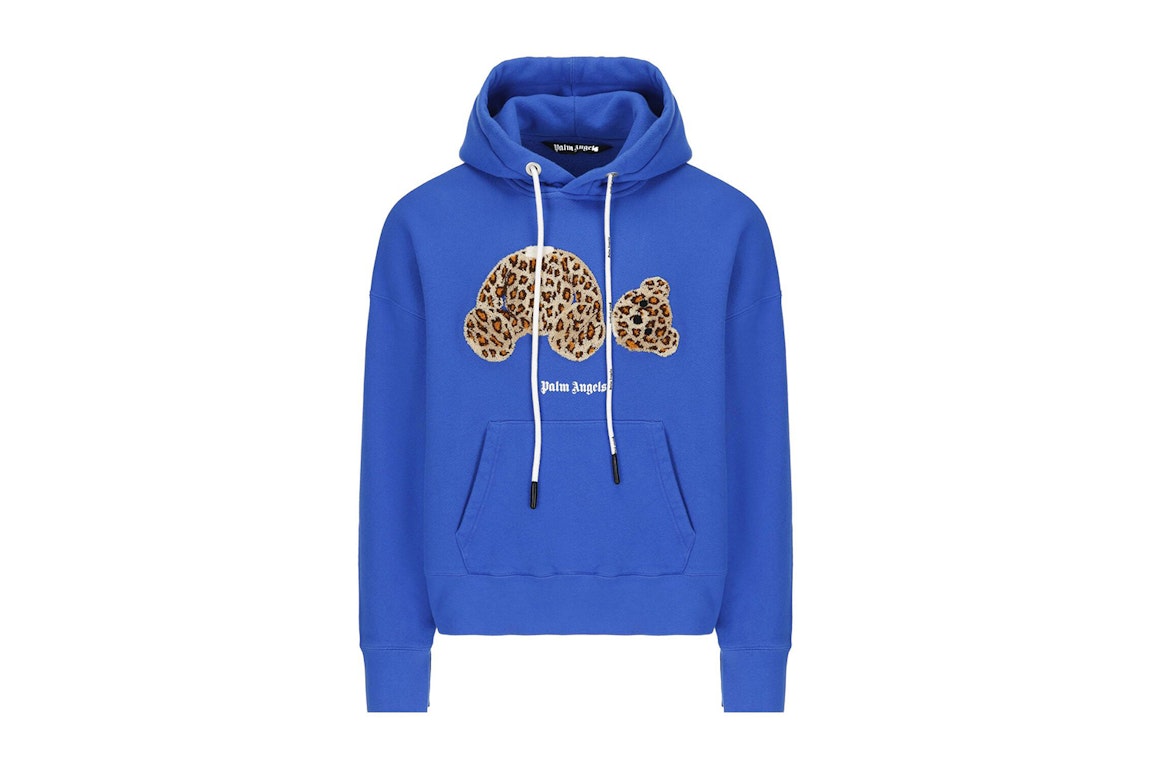 Pre-owned Palm Angels Leopard Kill The Bear Popover Hoodie Blue/brown