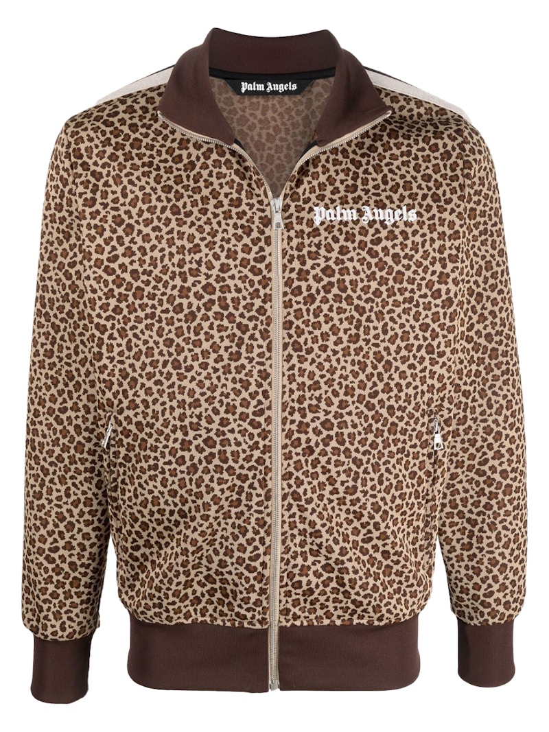 Palm Angels Leopard Track Jacket Beige/Off White Men's - SS22 - US