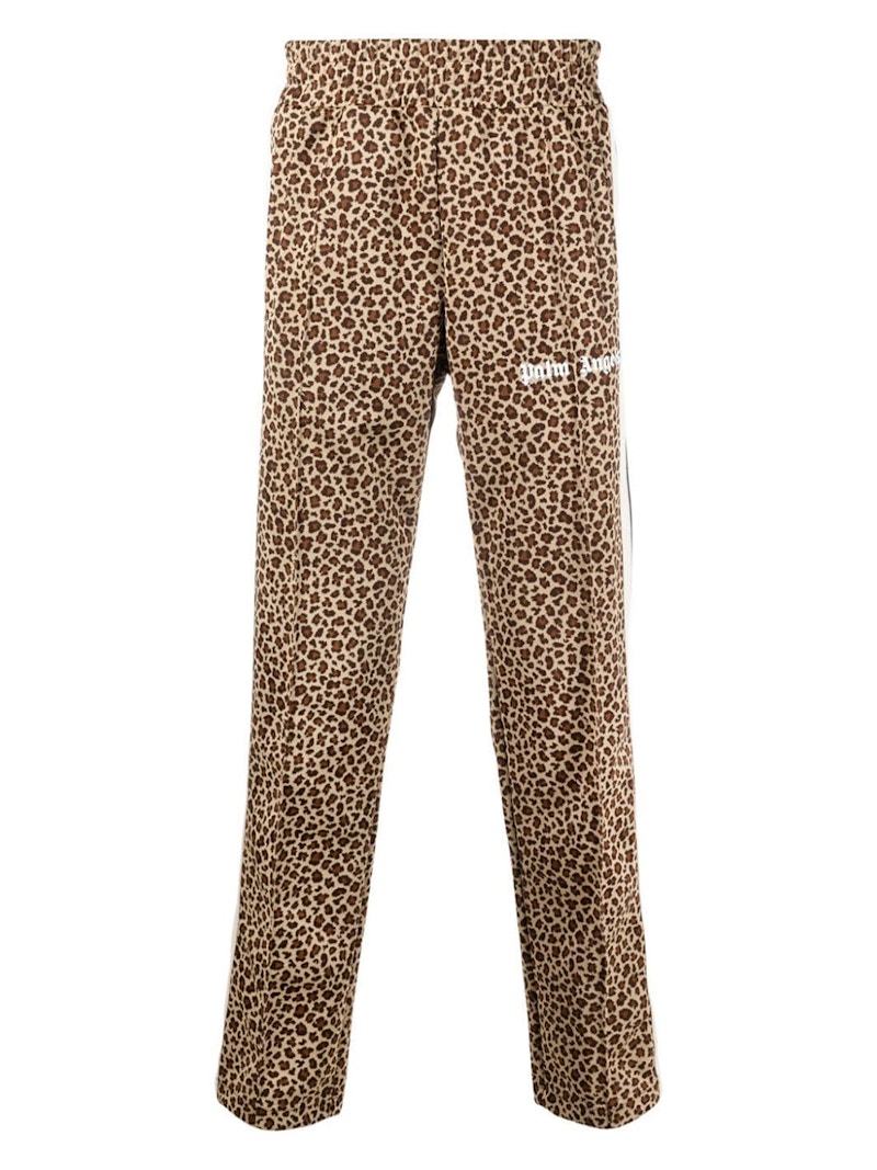 Palm Angels Leopard Track Pants Beige/Off White Men's - SS22 - US