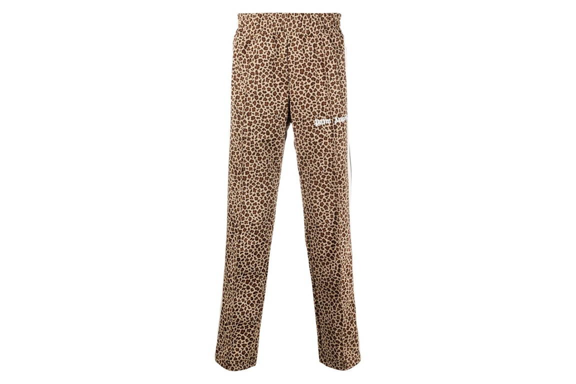 Pre-owned Palm Angels Leopard Track Pants Beige/off White
