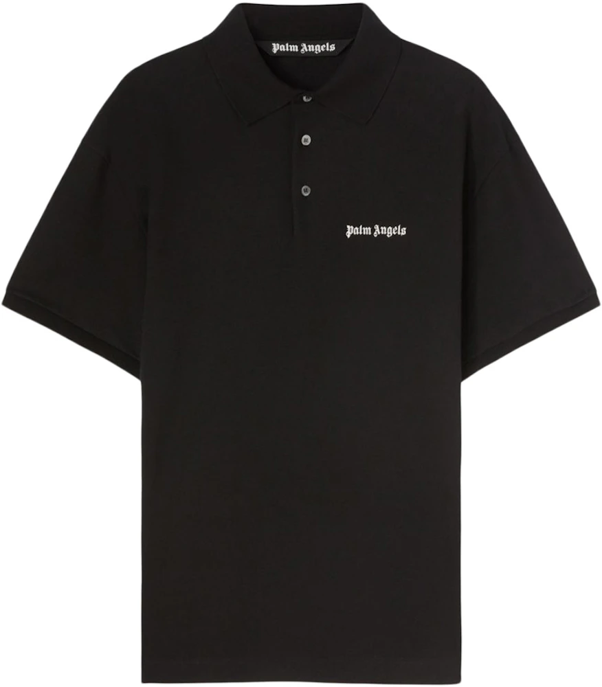 Palm Angels Logo-Embroidered Cotto Polo Black Men's - FW23 - US