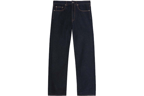 Jeans en denim brodé Palm Angels logo Indigo bleu