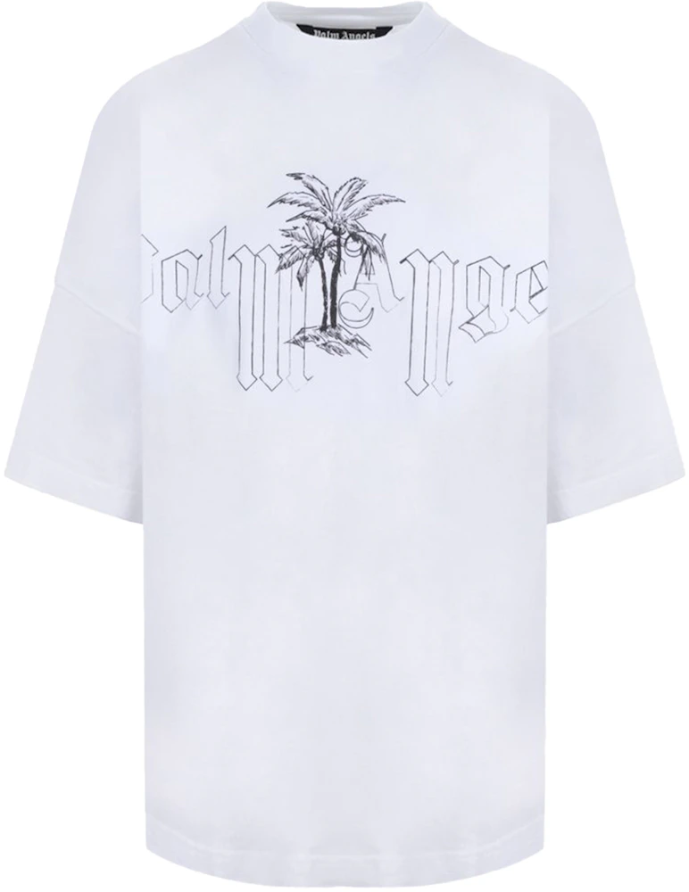 Palm Angels Logo Illustration Oversized T-Shirt White/Black Men's - SS22 -  US