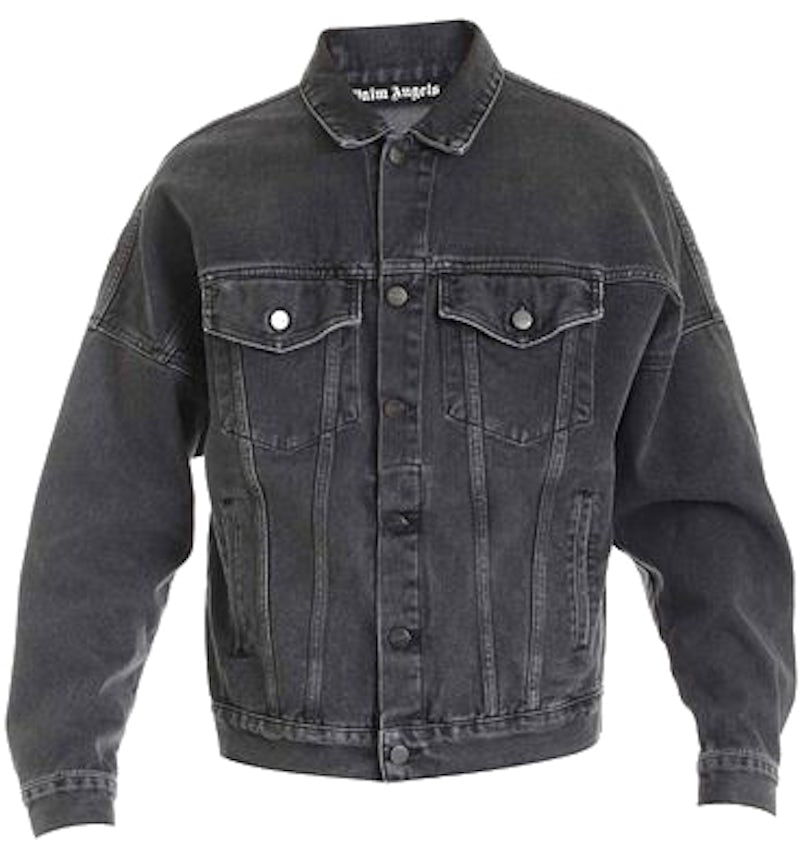 Palm Angels Logo Over Denim Jacket Black Men's FW20 US