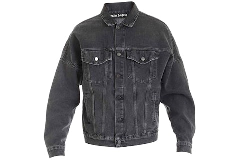 Palm Angels Logo über Jeansjacke Schwarz Herren FW20 – DE