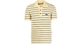 Palm Angels Logo Patch Striped Terry Polo Yellow/Black/White