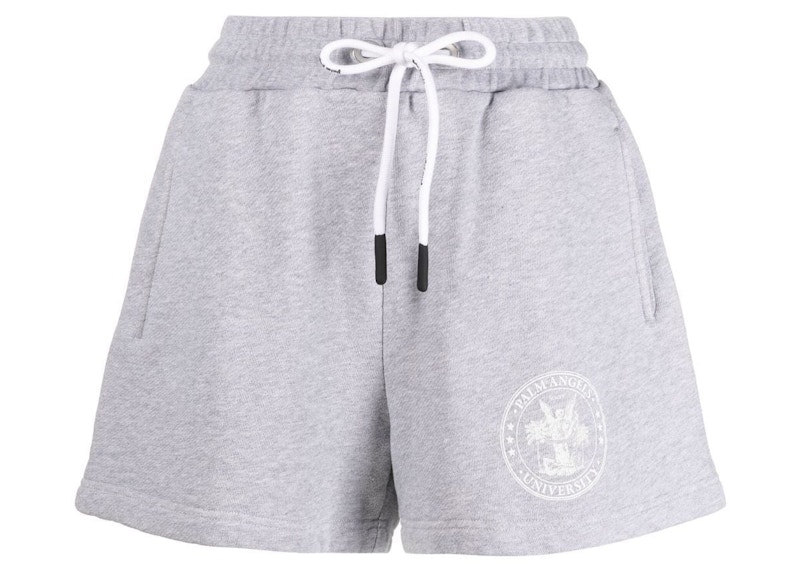 Palm Angels Trainingsshorts mit Logo-Print und Kordelzug Grau