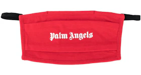 Palm Angels Logo Print Face Mask Red