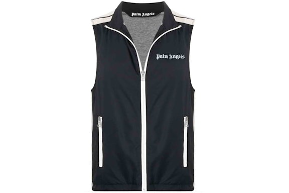 Gilet Palm Angels Logo Print Noir/Blanc