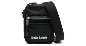 Palm Angels Logo-Print Leather Crossbody Bag Black