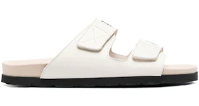 Palm Angels Logo Print Sandals Off White Leather